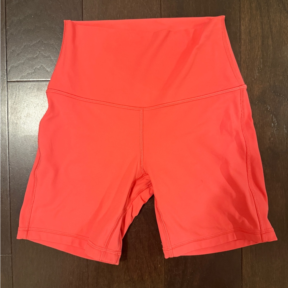 Lululemon Athletica Bright Coral Bike Shorts